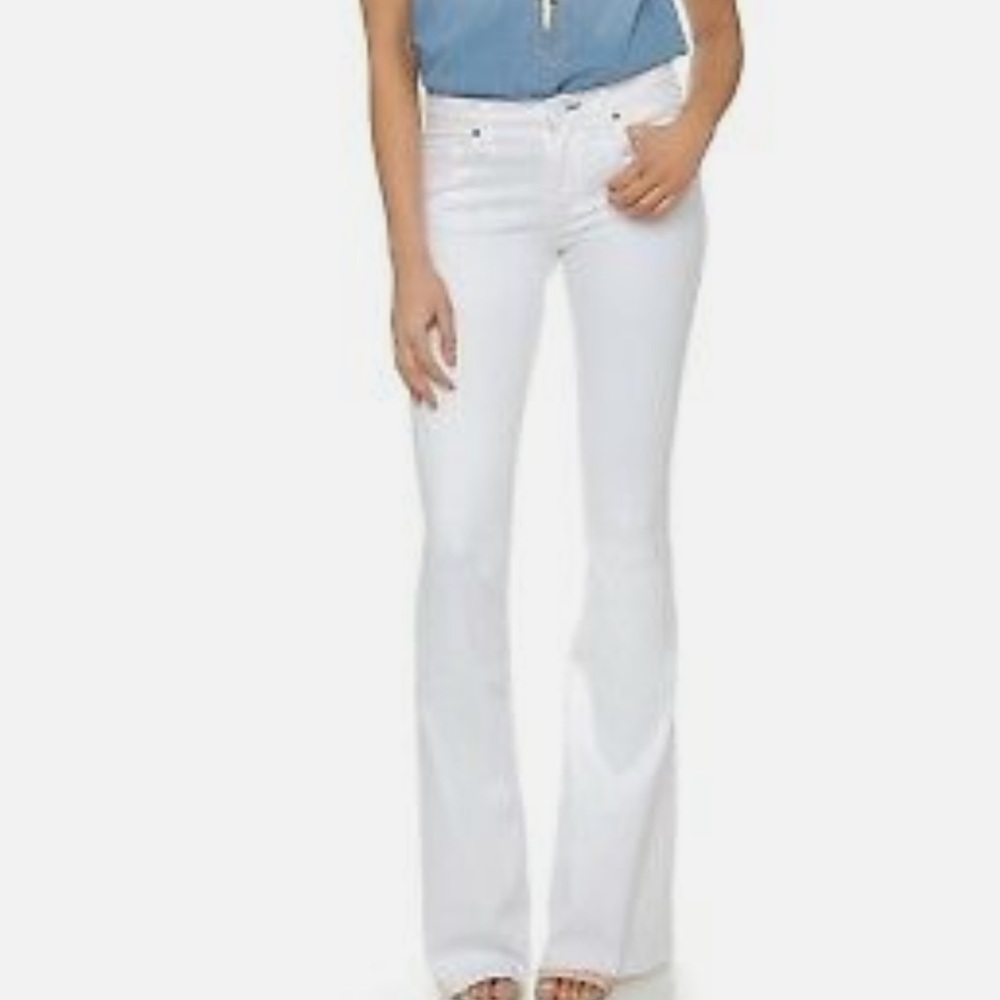 McGuire Majorelle High-Rise Flare Leg Denim Jeans White Size